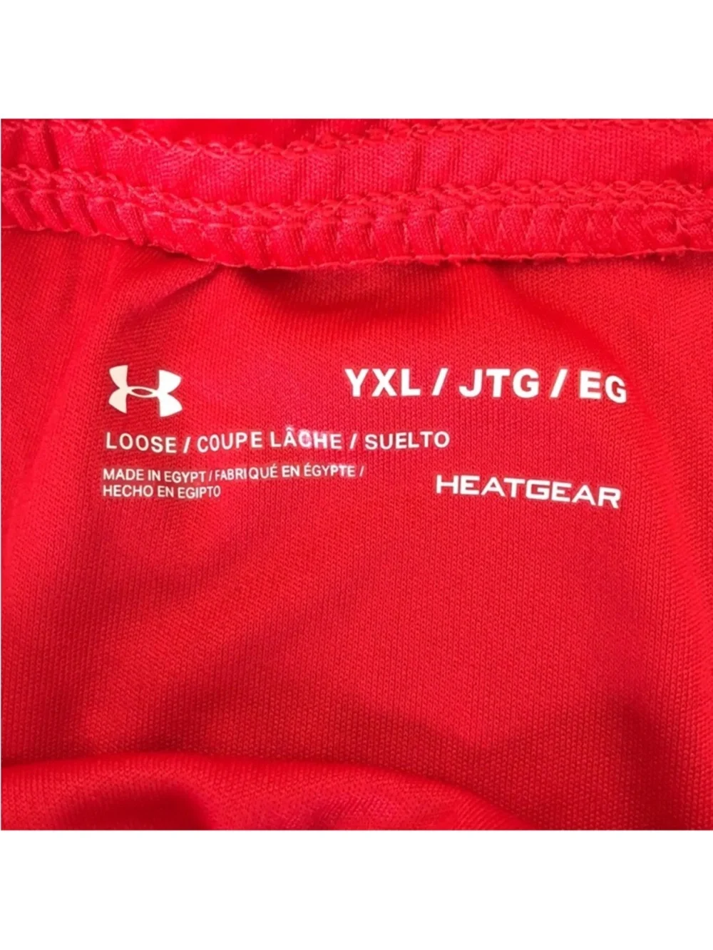 Under Armour Boys Red HeatGear Athletic Shorts Size XL